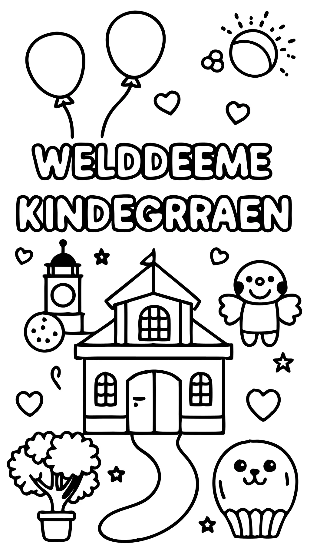 welcome to kindergarten coloring page